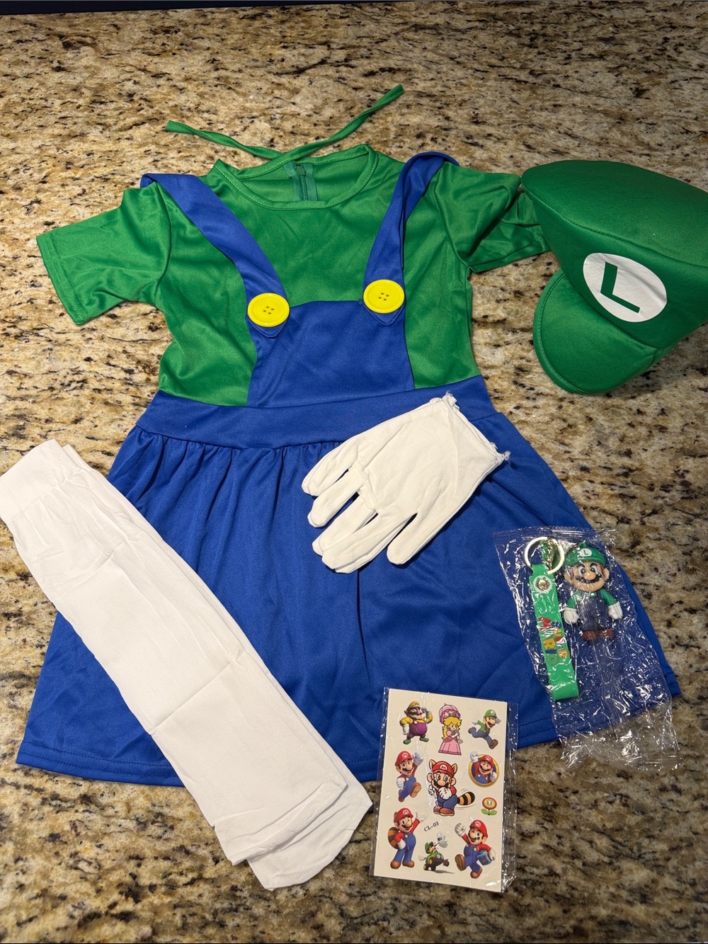 Just in time for Halloween - Girls Luigi Costume Set with Accessories